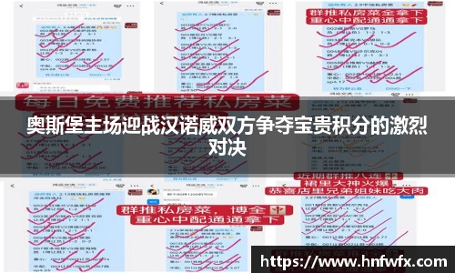 奥斯堡主场迎战汉诺威双方争夺宝贵积分的激烈对决